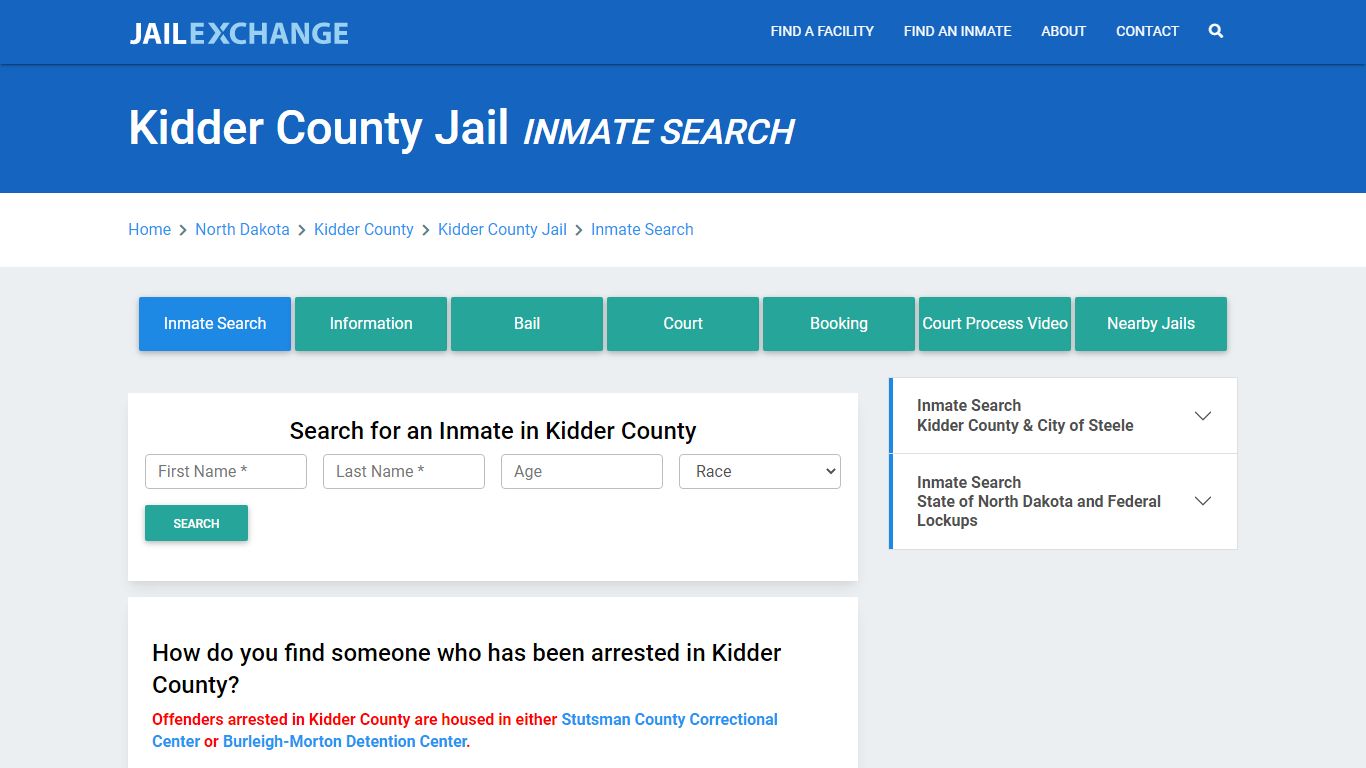 Kidder County Jail, ND Inmate Search: Roster & Mugshots